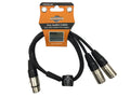 LK-XLRY3 3 Ft Premium Sinlgle XLR Female-Dual XLR Male 100% Copper Cable 3-Pin Shielded Y Cable