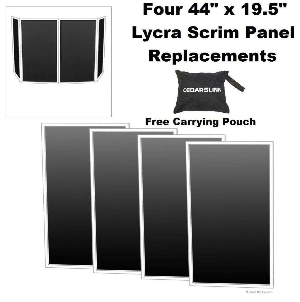 DJ Event Facade DJ Booth Black Replacement Scrims 4-Pack Lycra Panels