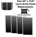 DJ Event Facade DJ Booth Black Replacement Scrims 4-Pack Lycra Panels