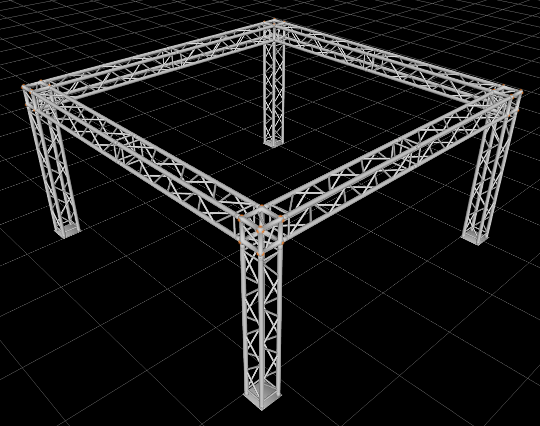 15.12ft x 15.12ft x 7.56ft Exhibition Module Tradeshow Square Booth Truss Display System Package