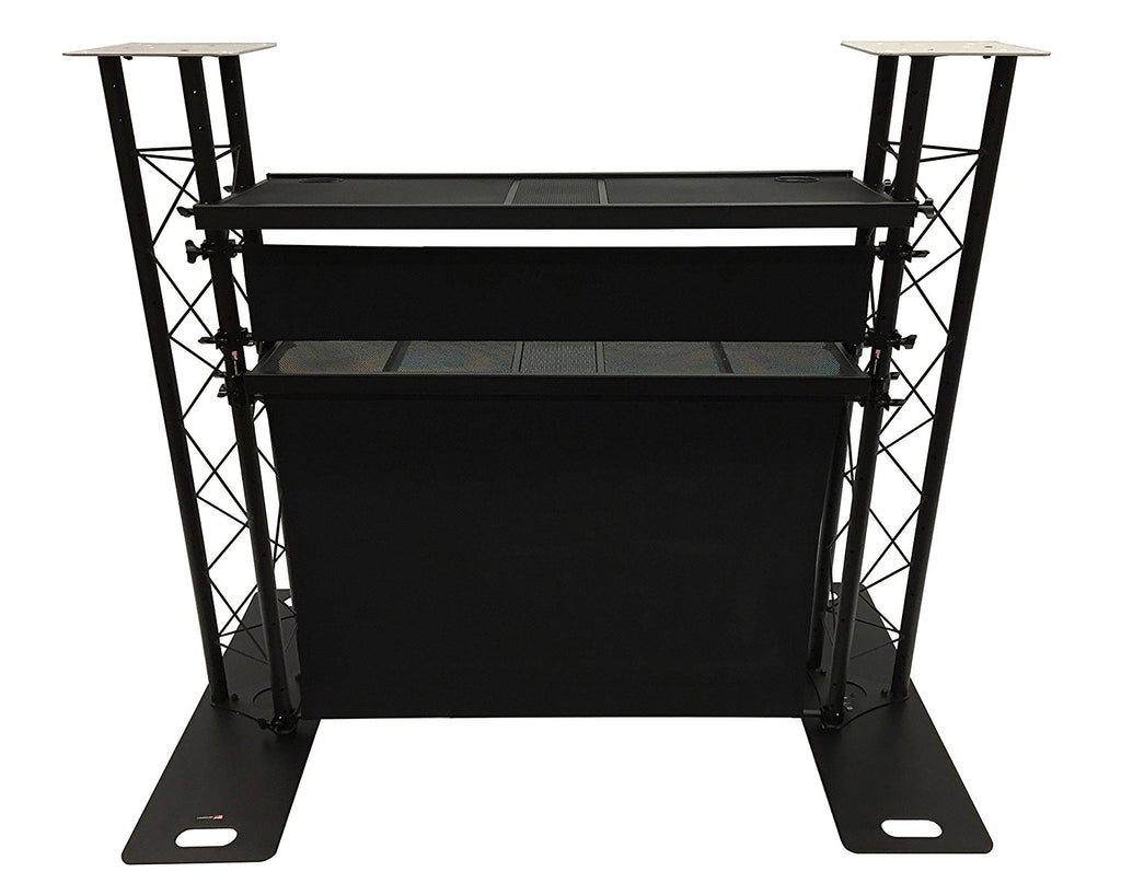 CedarsLink DJ Event Facade White/Black Scrim Complete Metal Booth With Flat Tops