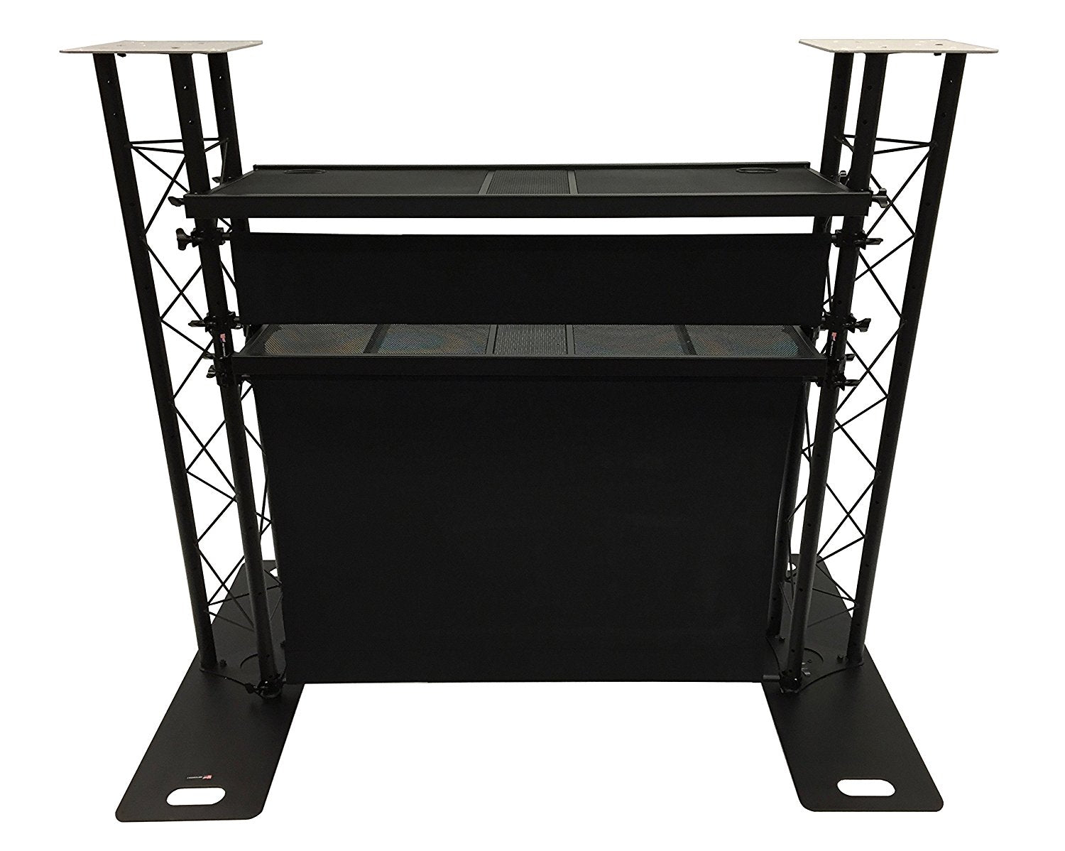 CedarsLink DJ Event Facade White/Black Scrim Complete Metal Booth With Flat Tops