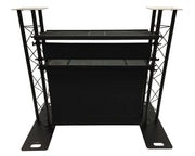 CedarsLink DJ Event Facade White/Black Scrim Complete Metal Booth With Flat Tops
