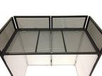 BEAST-7 DJ Event Facade White/Black Scrim Metal Frame Booth + 20" x 40" Flat Table Top