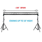 20' ft Wide Crank Triangular Trussing Mobile DJ Lighting Truss System Triangle