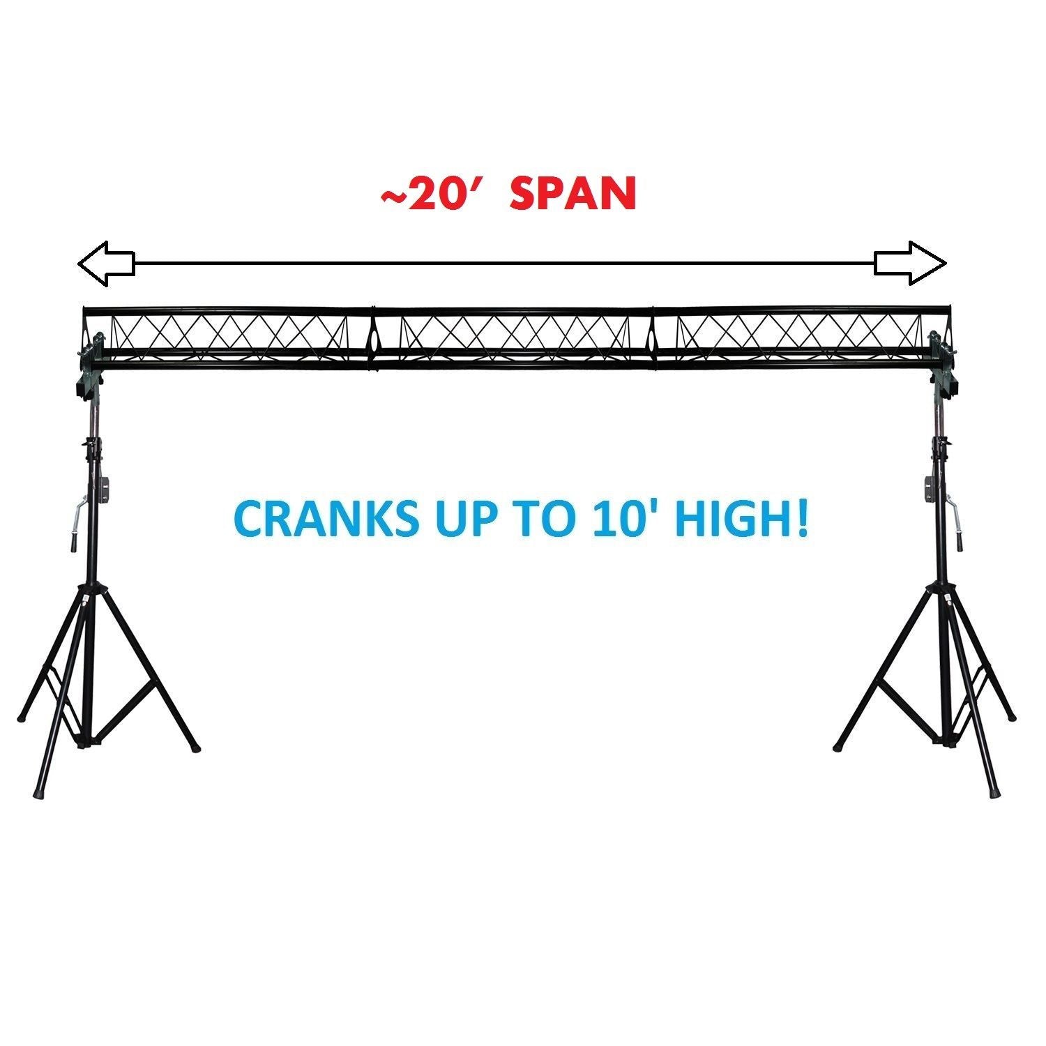20' ft Wide Crank Triangular Trussing Mobile DJ Lighting Truss System Triangle