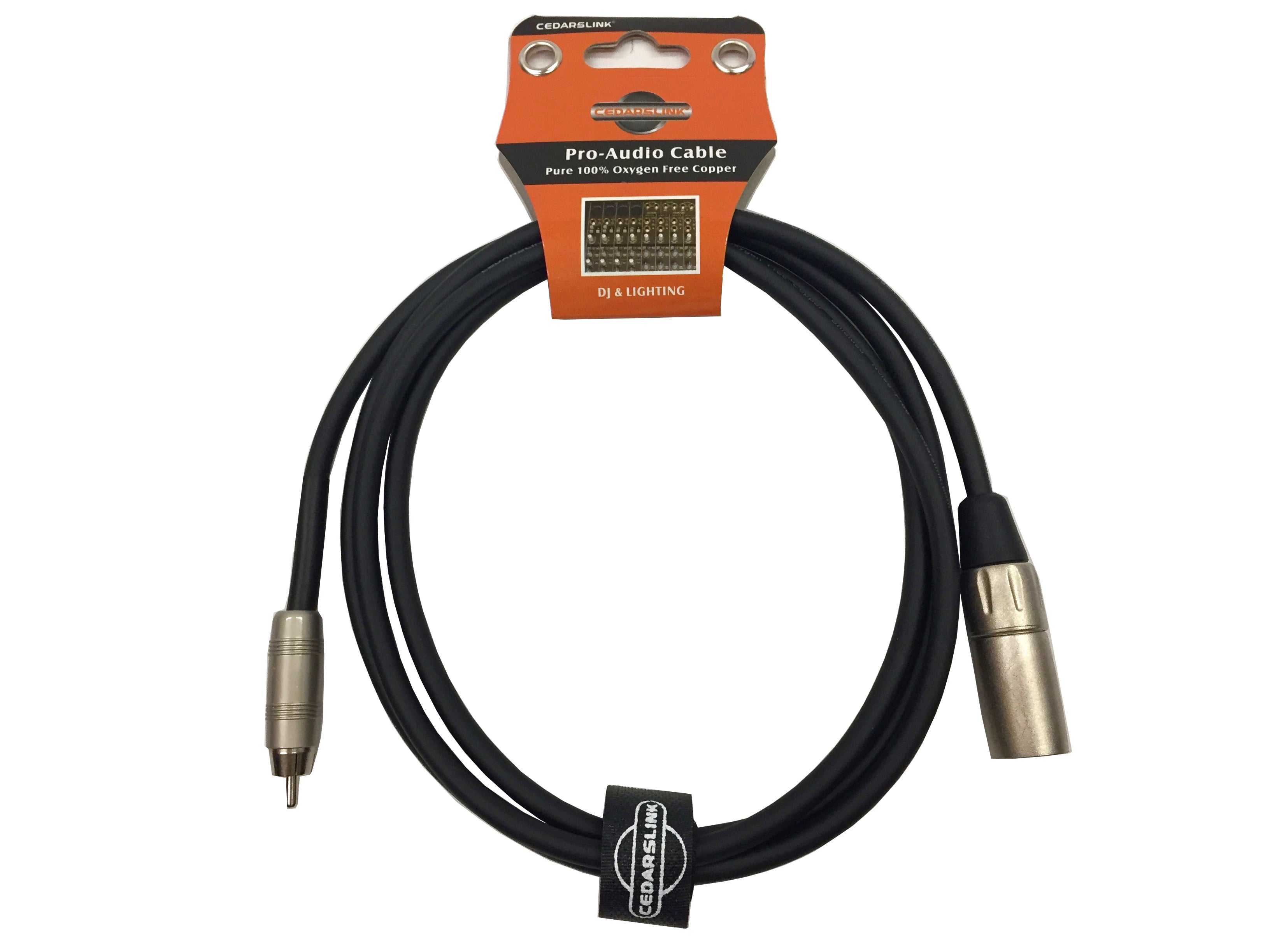 LK-RCAm to XLRm 6FT Premium Metal RCA-XLR Male 100% Copper Cable Shielded