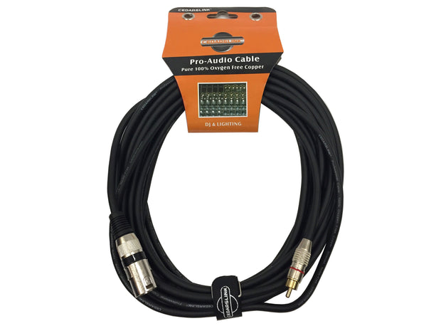 LK-RCA-MX25 Premium XLR Male-RCA 100% Copper Cable 3-Pin Shielded