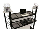 CedarsLink DJ Event Facade White/Black Scrim Complete Metal Booth With Flat Tops