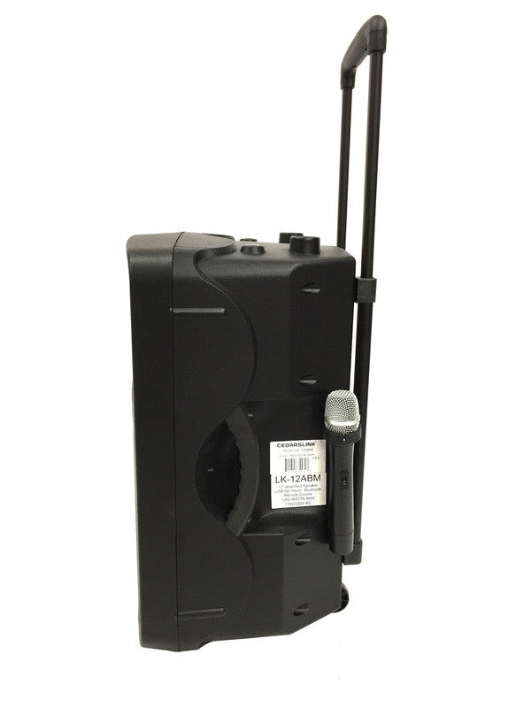 LK-12ABM 12" 2 Way Amplified Loudspeaker With BlueTooth and Wireless Mic Set