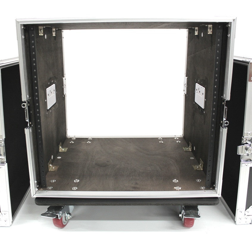 2L10UC-D18 Ten U Two Lid Flight Case With Locking Casters
