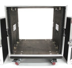 2L10UC-D18 Ten U Two Lid Flight Case With Locking Casters