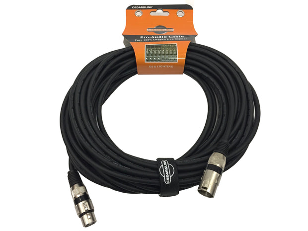 LK-DMX-50FT Premium DMX 100% Copper Cable 3-Pin Shielded Lighting XLR Male-Female