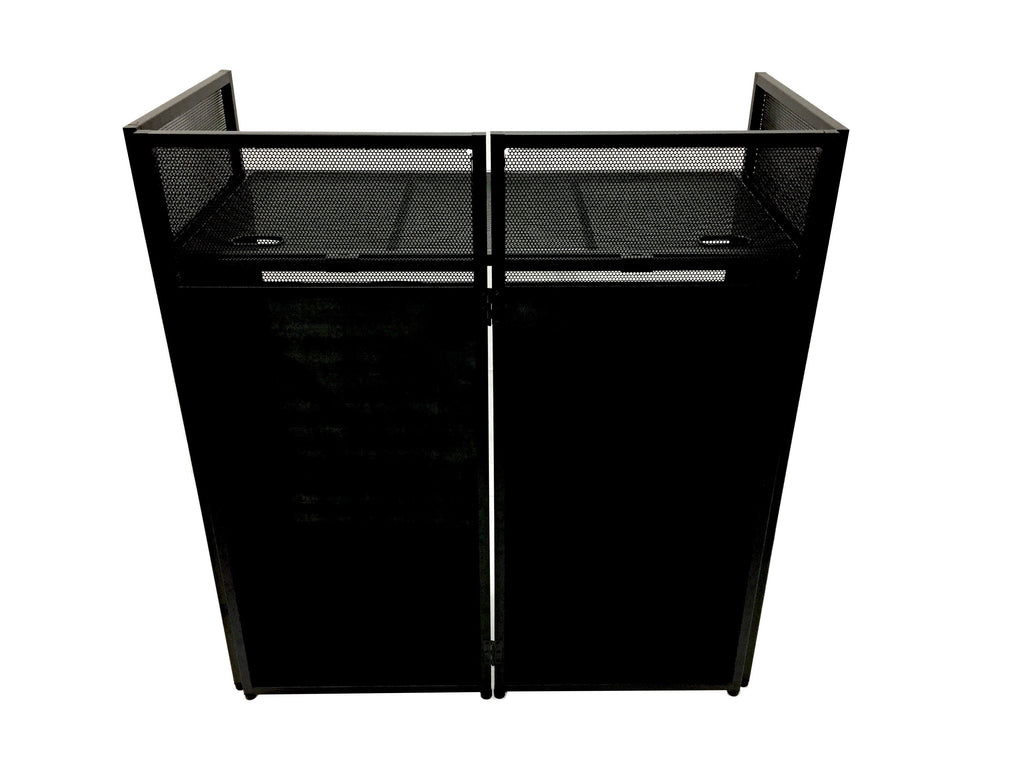 BEAST-7 DJ Event Facade White/Black Scrim Metal Frame Booth + 20" x 40" Flat Table Top