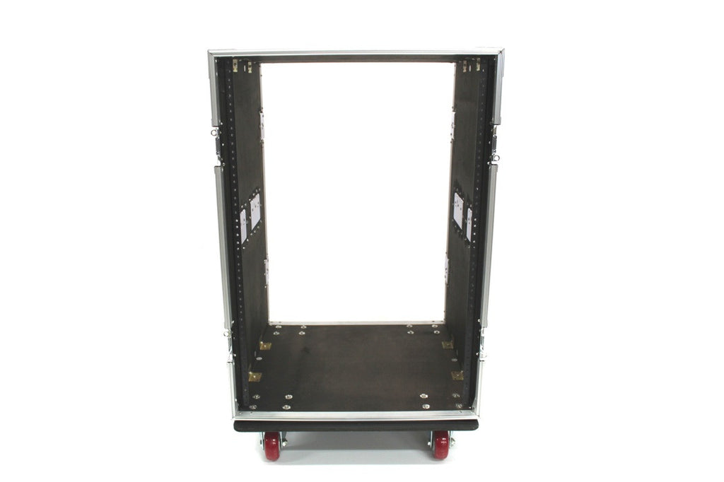 2L16UC-D18 Sixteen U Two Lid Flight Case With Locking Casters