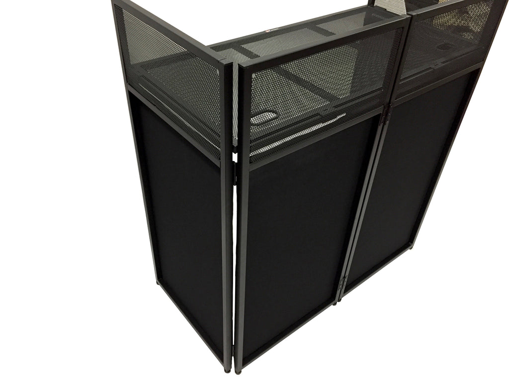 BEAST-7 DJ Event Facade White/Black Scrim Metal Frame Booth + 20" x 40" Flat Table Top