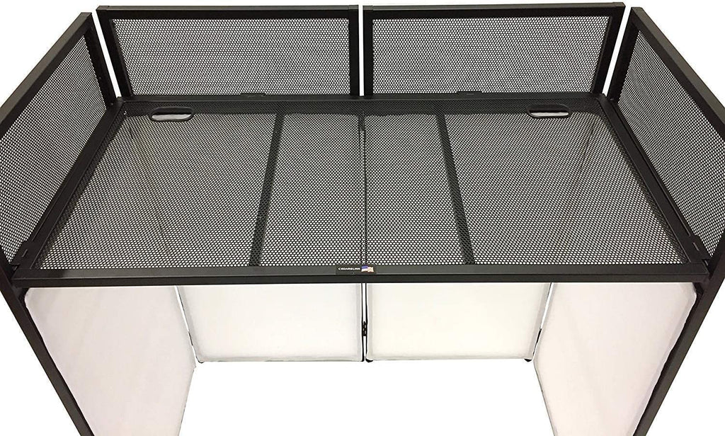 Black Arch Truss Combo Kit 7.6 ft. Height 5 ft. Width+DJ Facade W/40"x20" table Heavy-Duty Truss and B/W DJ Facade All-In-One Combo Kit