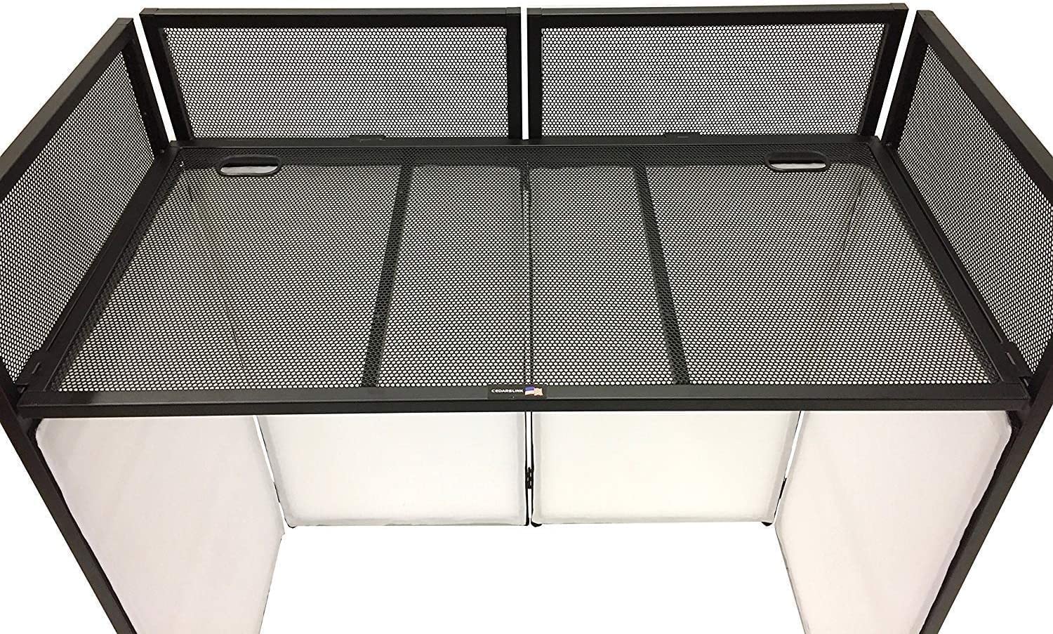 Black Arch Truss Combo Kit 7.6 ft. Height 5 ft. Width+DJ Facade W/40"x20" table Heavy-Duty Truss and B/W DJ Facade All-In-One Combo Kit