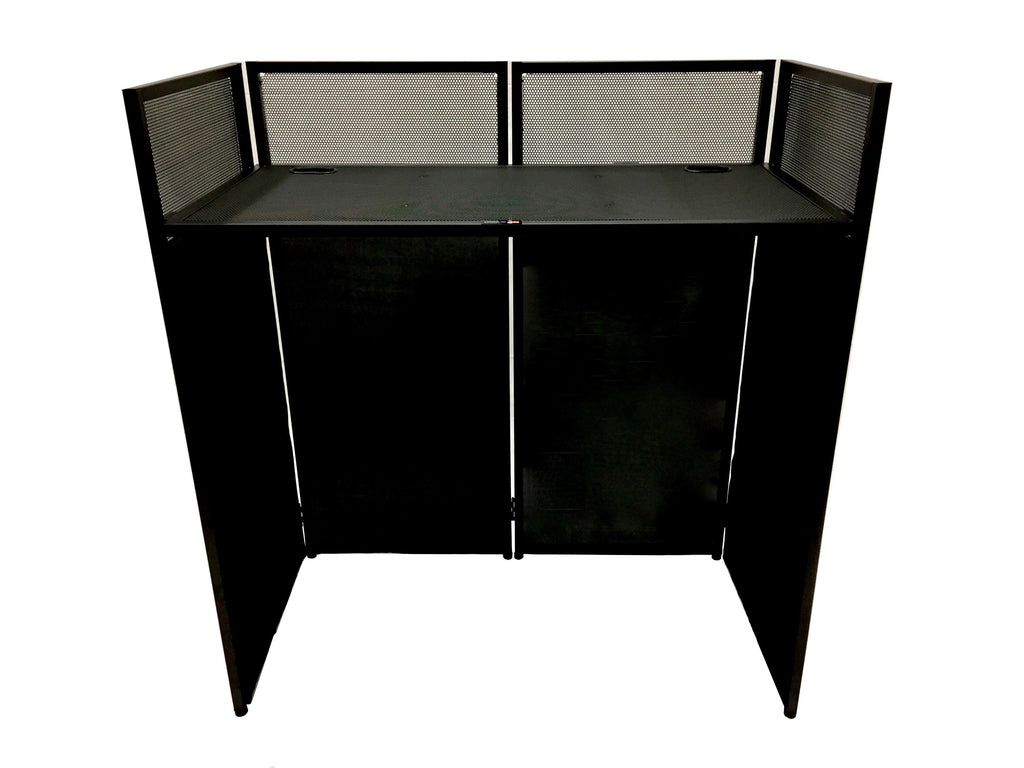 BEAST-7 DJ Event Facade White/Black Scrim Metal Frame Booth + 20" x 40" Flat Table Top