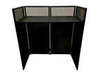 BEAST-7 DJ Event Facade White/Black Scrim Metal Frame Booth + 20" x 40" Flat Table Top