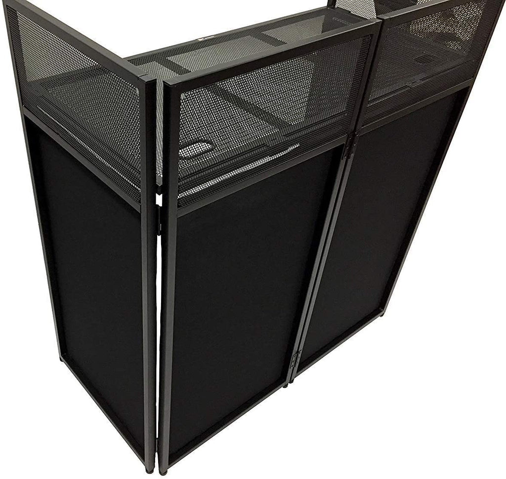 Black Arch Truss Combo Kit 7.6 ft. Height 5 ft. Width+DJ Facade W/40"x20" table Heavy-Duty Truss and B/W DJ Facade All-In-One Combo Kit