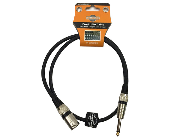 LK-MONO-MX3 Premium XLR Male-1/4" 100% Copper Cable 3-Pin Shielded