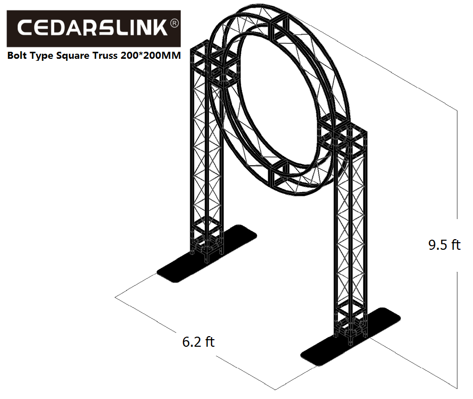 ARCH 7 Circular Trussing System 9.5 ft Height 6.2 ft Width