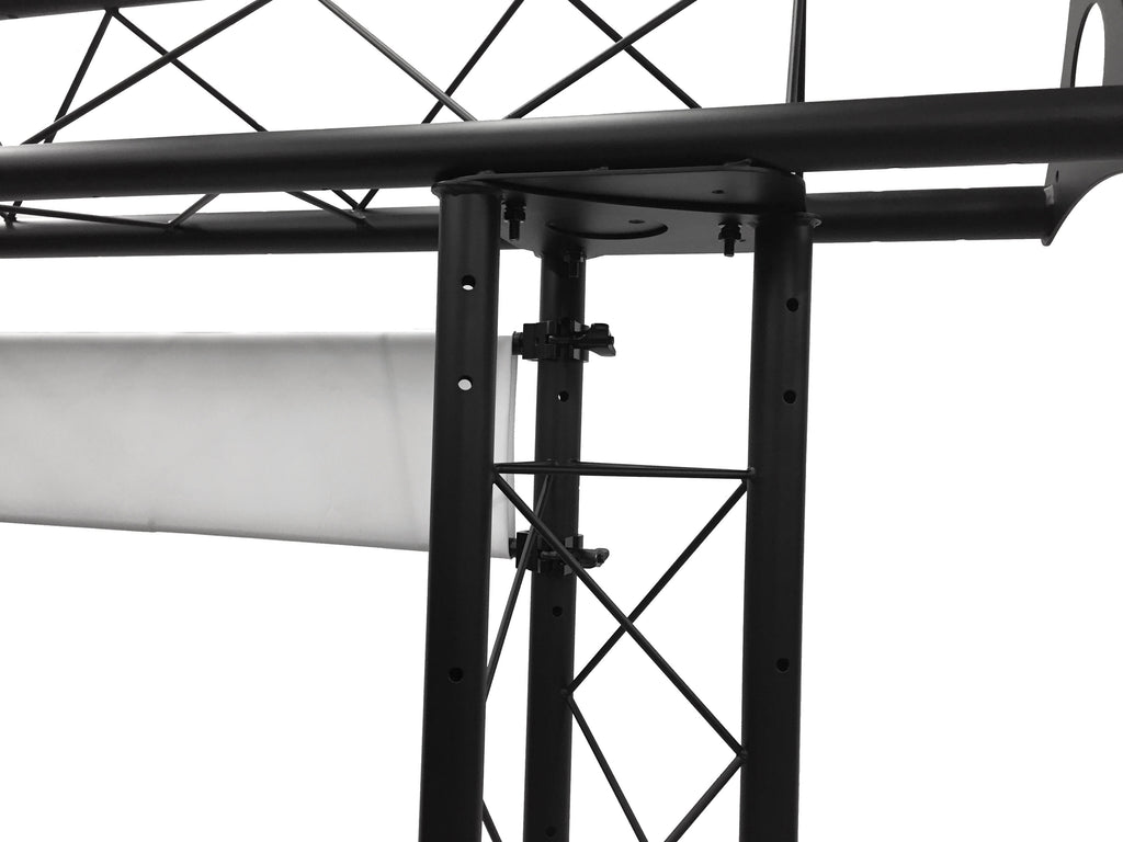 BEAST-5 DJ Event Facade White/Black Scrims Triangle Truss Booth Complete Arch System