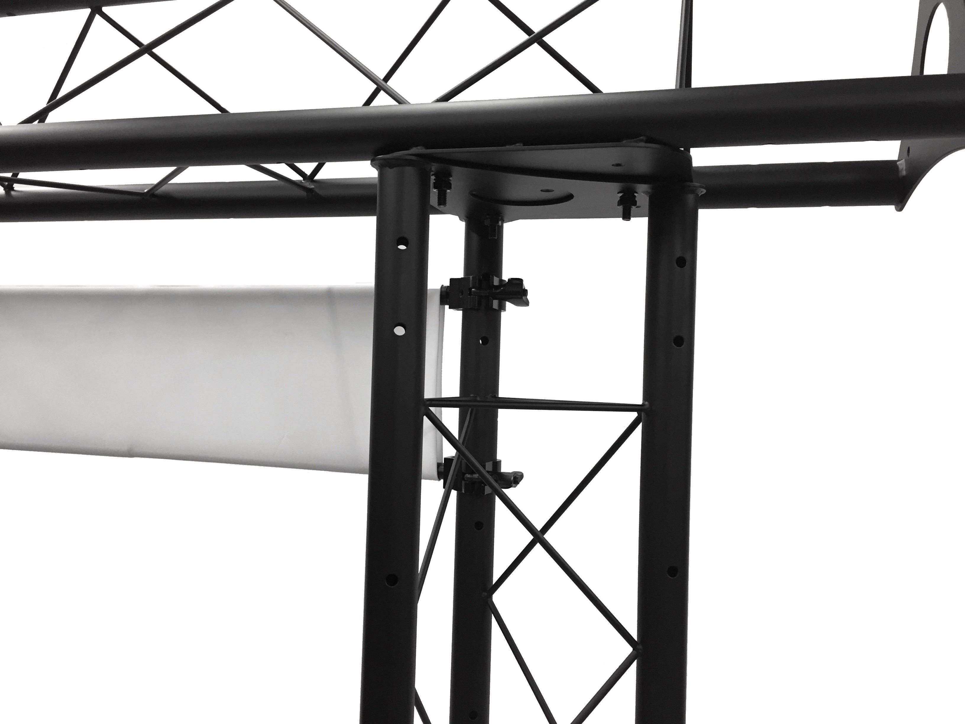 BEAST-5 DJ Event Facade White/Black Scrims Triangle Truss Booth Complete Arch System