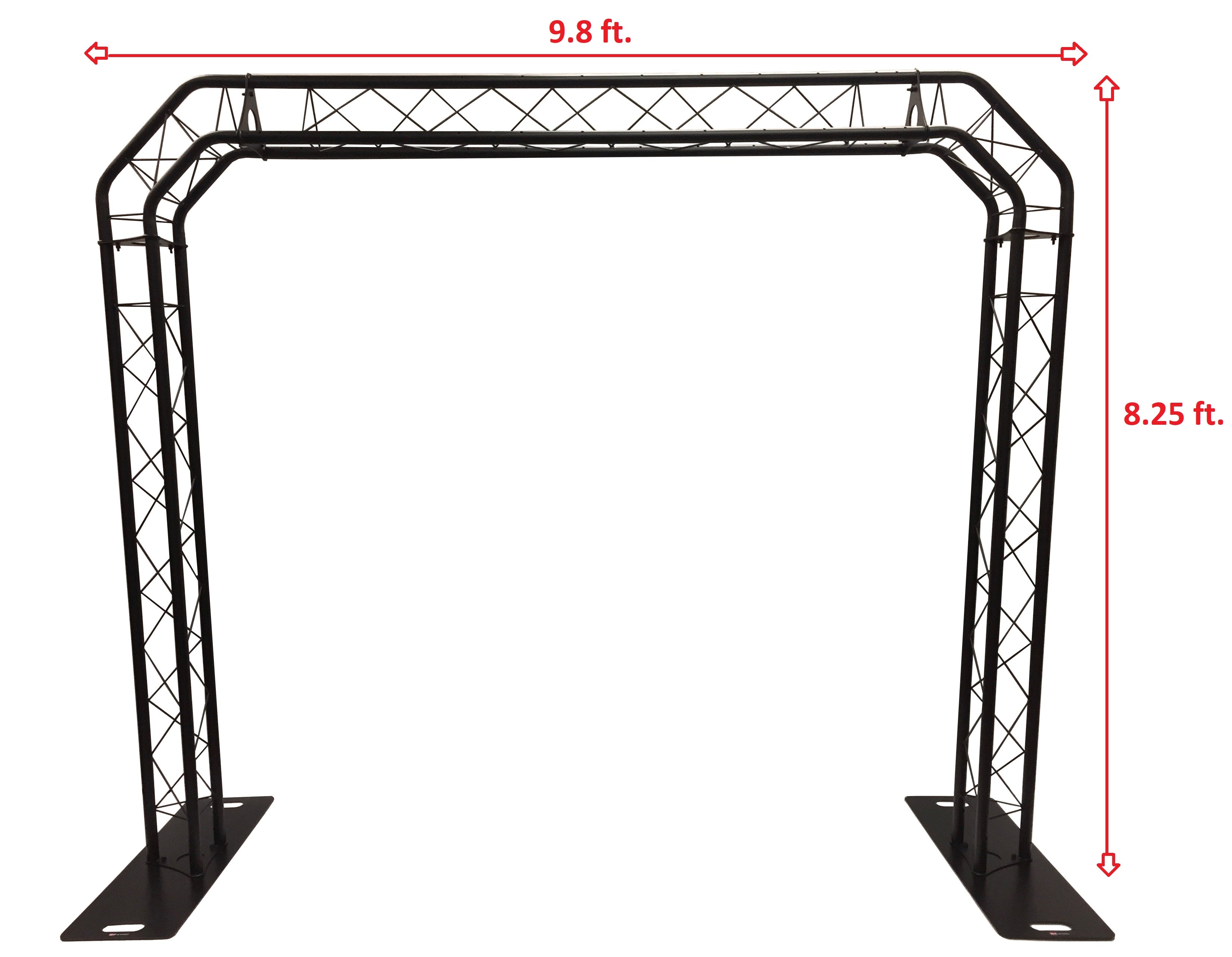 Black Truss Arch Kit 8.25 ft. Height Mobile Portable DJ Lighting System Metal Bolts