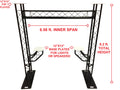 BLACK TRUSS ARCH KIT 8.20FT Height Mobile Portable DJ Lighting System Metal Arch Total Of 4 Flat Tops On System To Mount Lights/Speakers