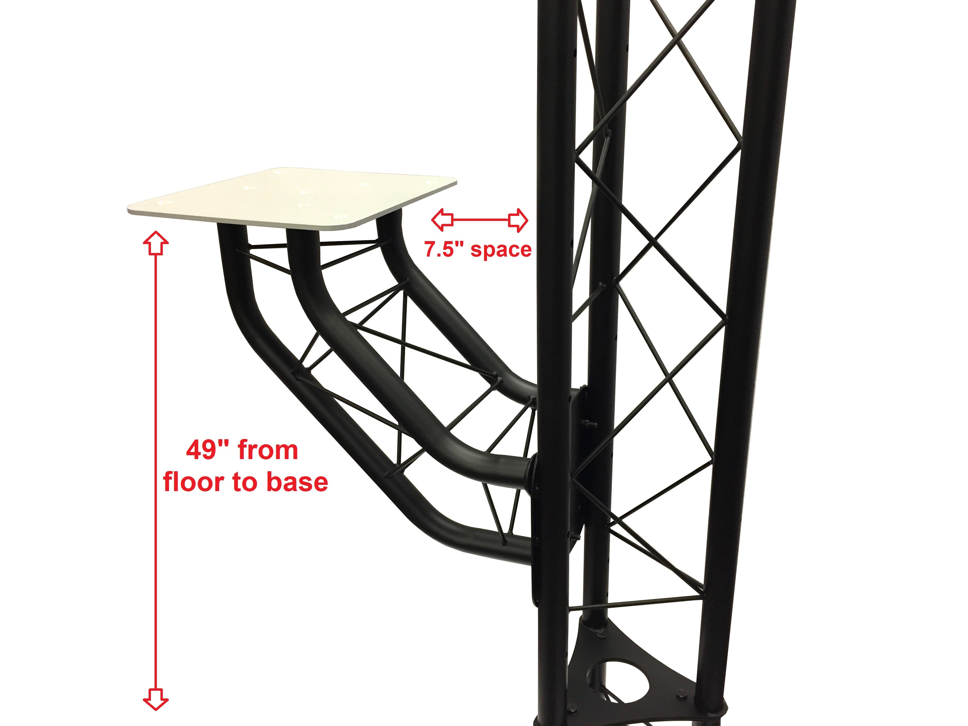 BLACK TRUSS ARCH KIT 8.20FT Height Mobile Portable DJ Lighting System Metal Arch Total Of 4 Flat Tops On System To Mount Lights/Speakers