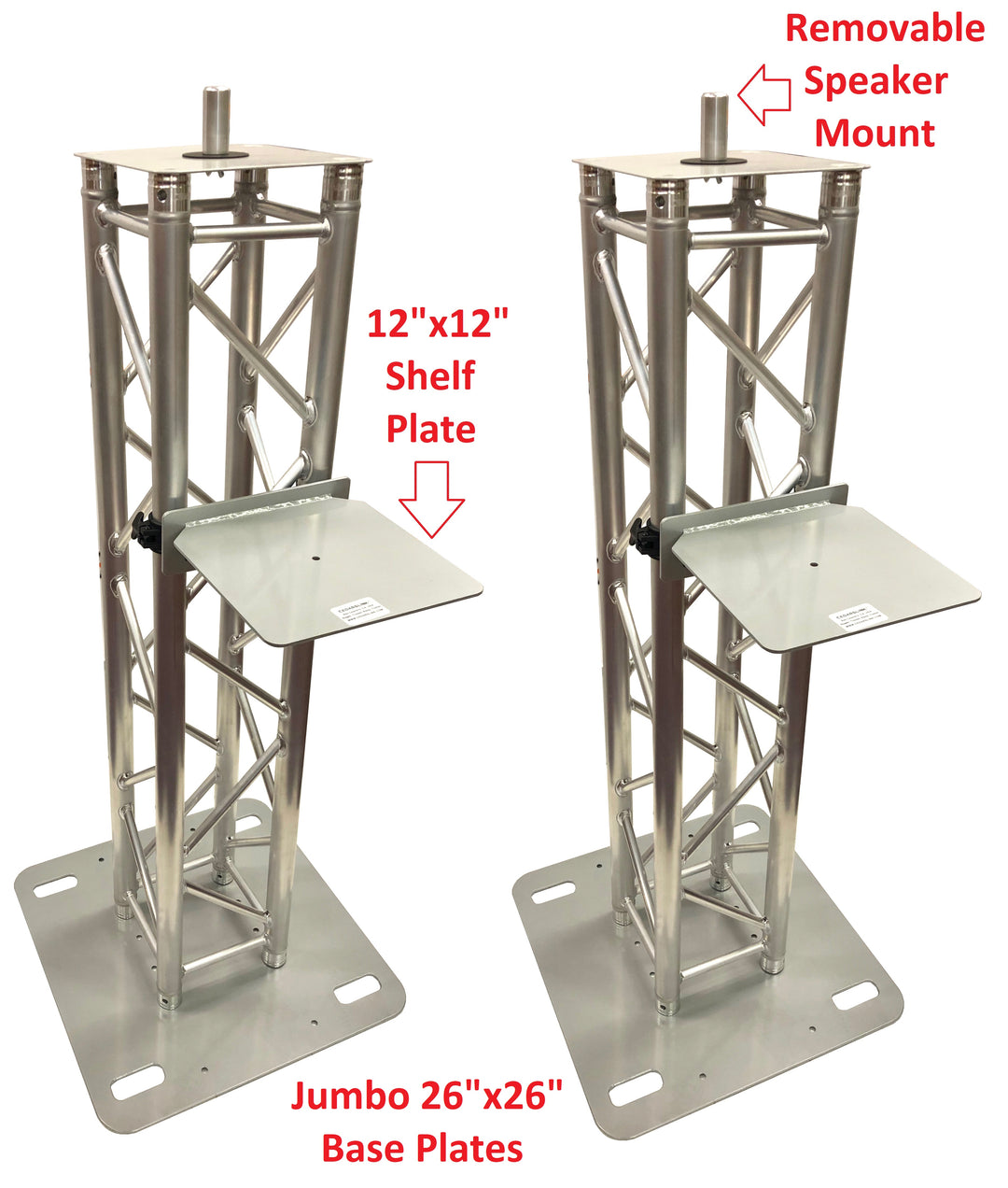 2) 4.92ft 1.5M DJ Lighting Aluminum Truss Totem +Shelf