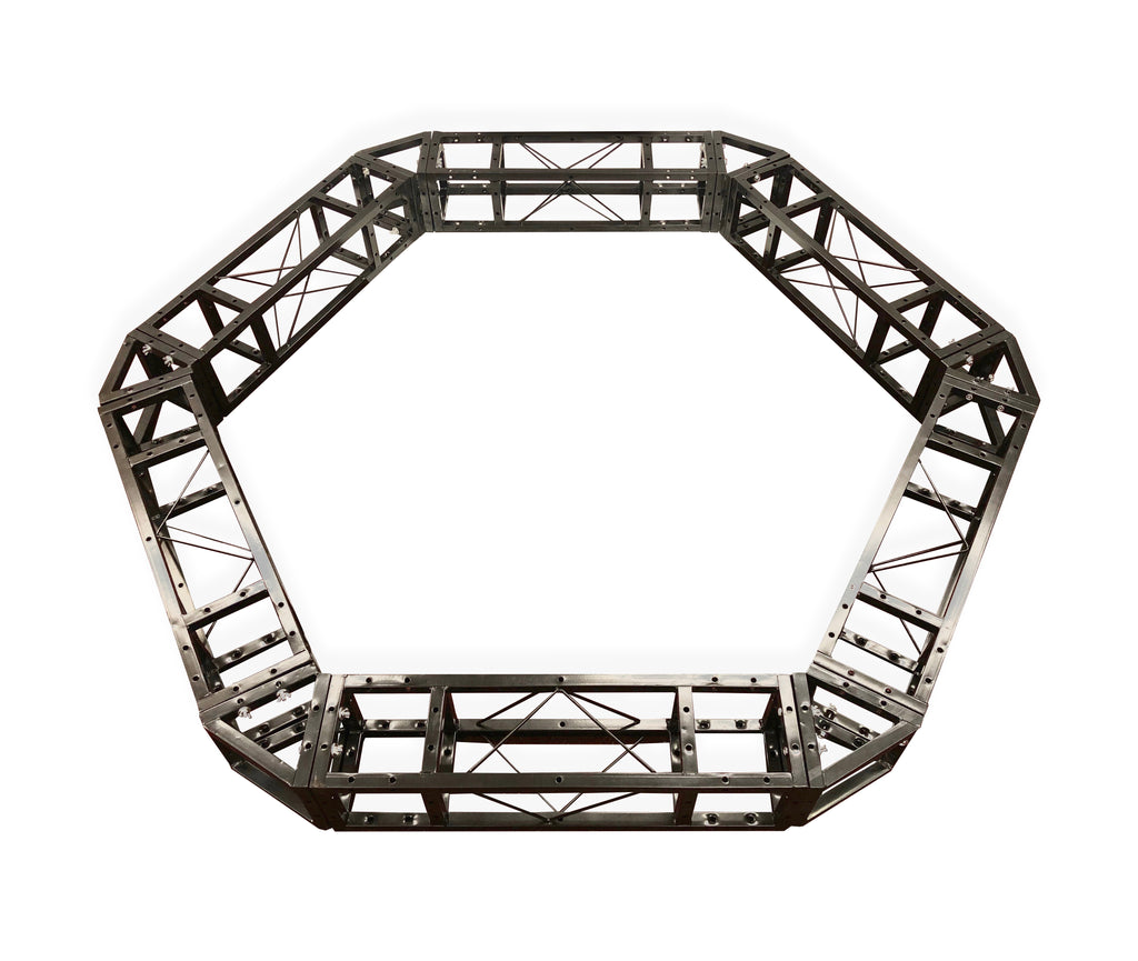 Industrial Grade 6.2ft Hexagonal Truss Circle, Six-Sided Lighting Truss