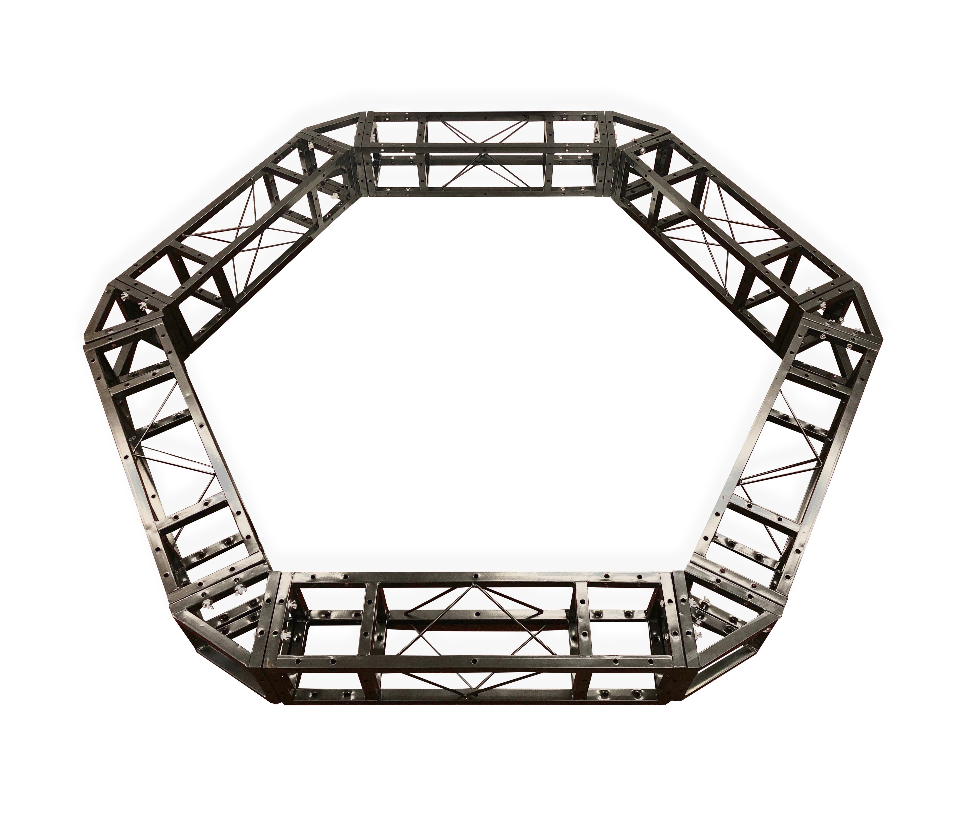 Industrial Grade 6.2ft Hexagonal Truss Circle, Six-Sided Lighting Truss