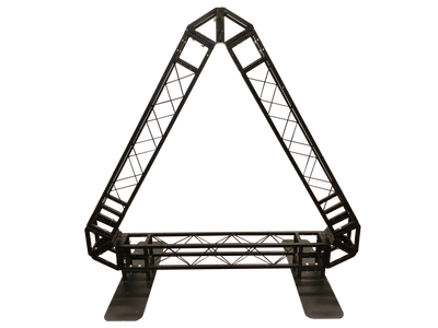 Industrial Grade 6.4ft Triangular Truss Shape, Three-Sided Lighting Truss, With Corners, , With Two Support Bases Plates