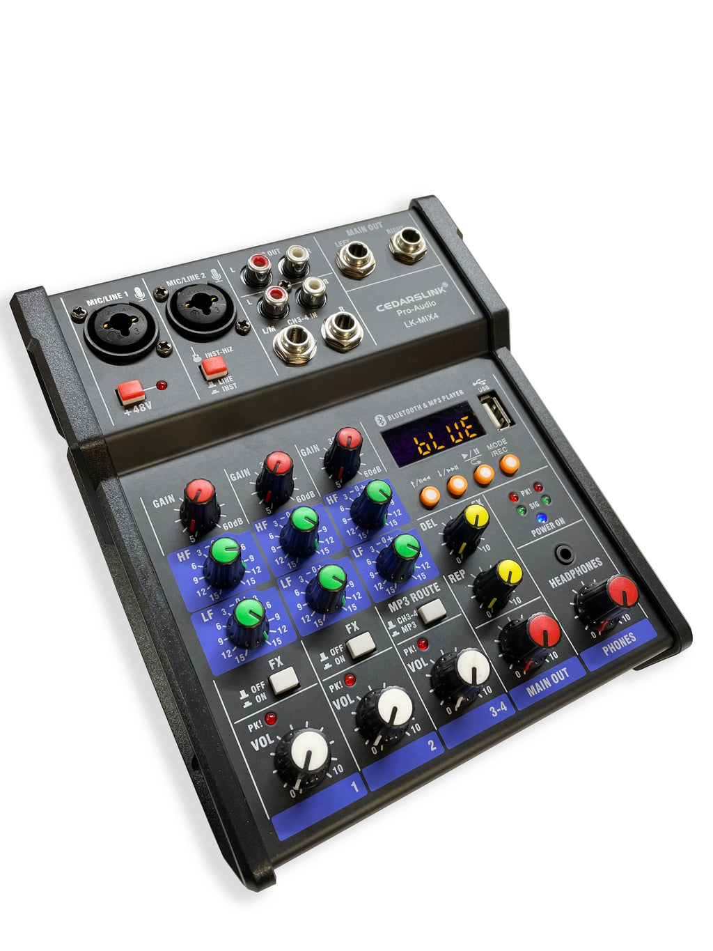 LK-MIX4 Mini 4 Channel Bluetooth/USB/MP3/Computer Mixer Console