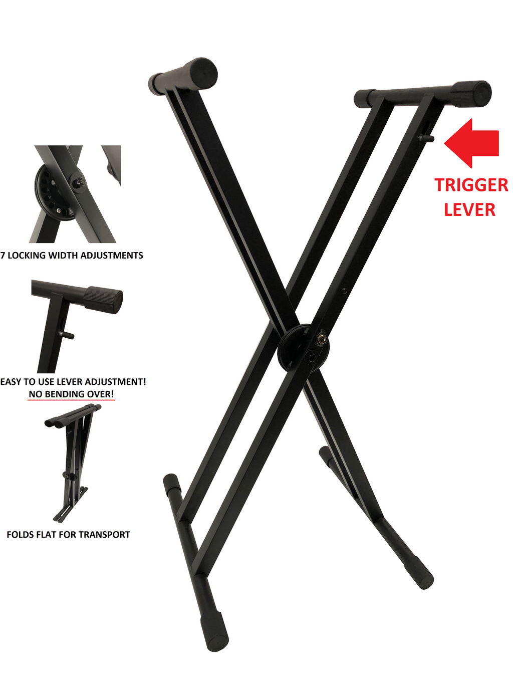 LK-XTD Black Keyboard Piano "X" Stand Electric Organ Rack Metal Height Adjustable New