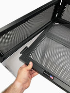 BEAST-A1000 Jumbo 53" Wide DJ Event Facade White/Black Scrim Booth Two Top Corner Table Tops 23"x53" Table! Padded Carrying Case! All Aluminum Build