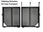 BEAST-A1000 Jumbo 53" Wide DJ Event Facade White/Black Scrim Booth Two Top Corner Table Tops 23"x53" Table! Padded Carrying Case! All Aluminum Build