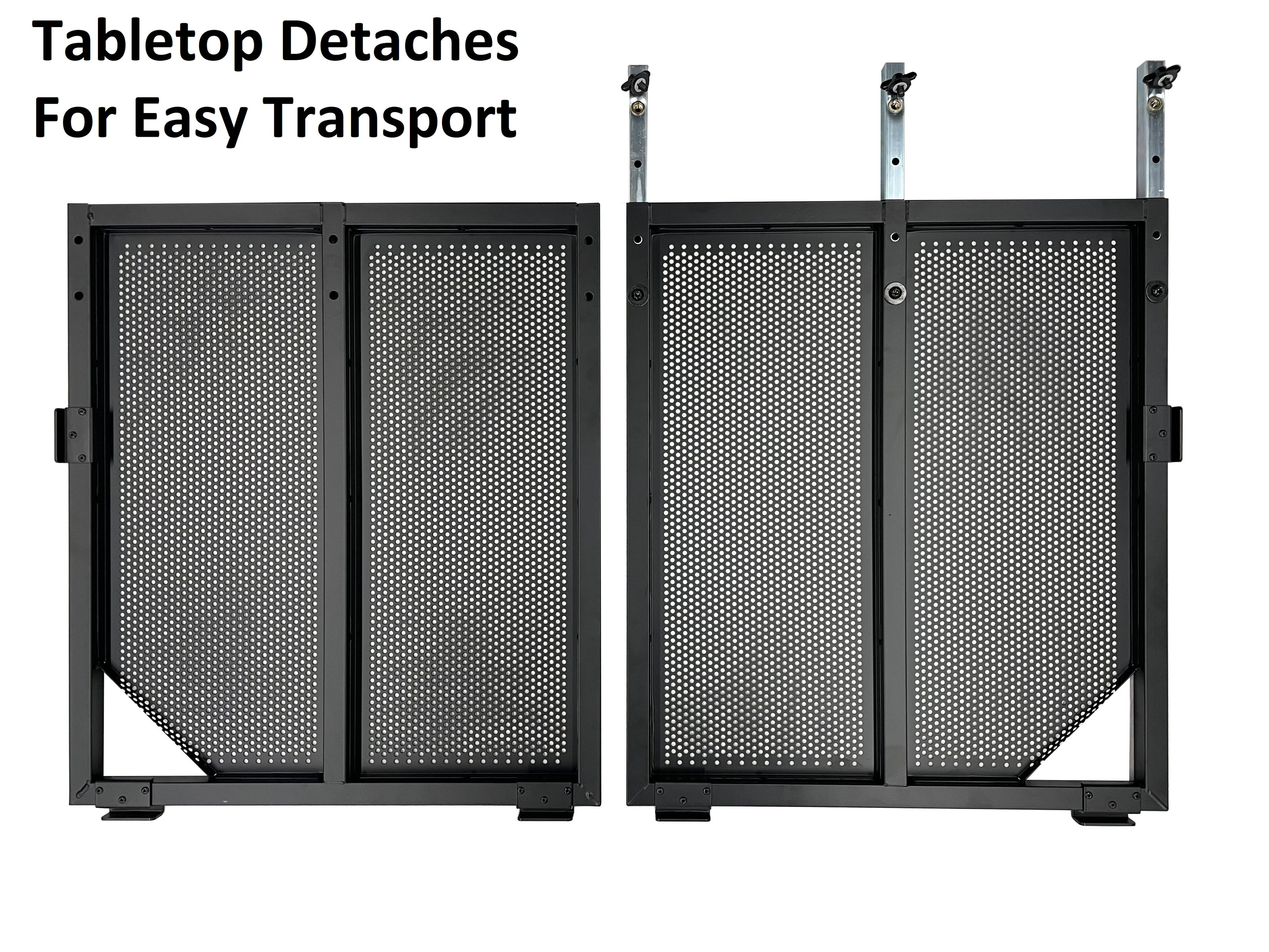 BEAST-A1000 Jumbo 53" Wide DJ Event Facade White/Black Scrim Booth Two Top Corner Table Tops 23"x53" Table! Padded Carrying Case! All Aluminum Build