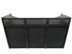 BEAST-A1500 Mega 73" Wide DJ Event Facade White/Black Scrim Booth Two Top Corner Table Tops Largest DJ Facade Booth Available! Lightweight Aluminum