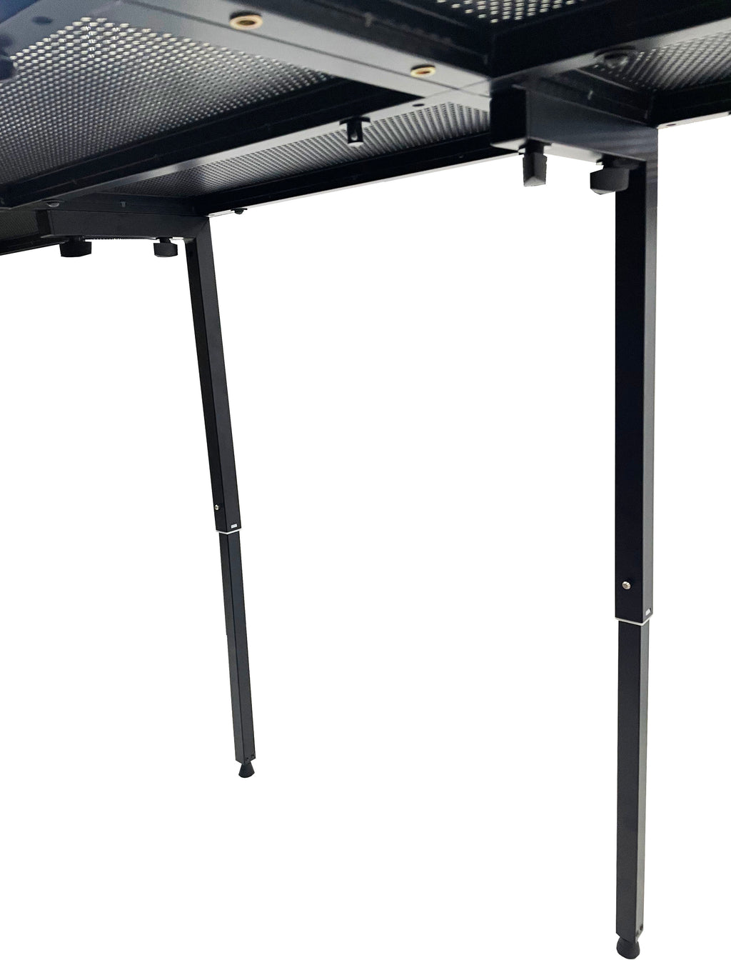 BEAST-A1500 Mega 73" Wide DJ Event Facade White/Black Scrim Booth Two Top Corner Table Tops Largest DJ Facade Booth Available! Lightweight Aluminum