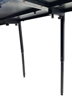 BEAST-A1500 Mega 73" Wide DJ Event Facade White/Black Scrim Booth Two Top Corner Table Tops Largest DJ Facade Booth Available! Lightweight Aluminum