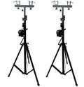 (2) LK-C14 14FT TRUSS LIGHTING CRANK STAND 220 LBs & UNIVERSAL T ADAPTER DJ PA CLUB