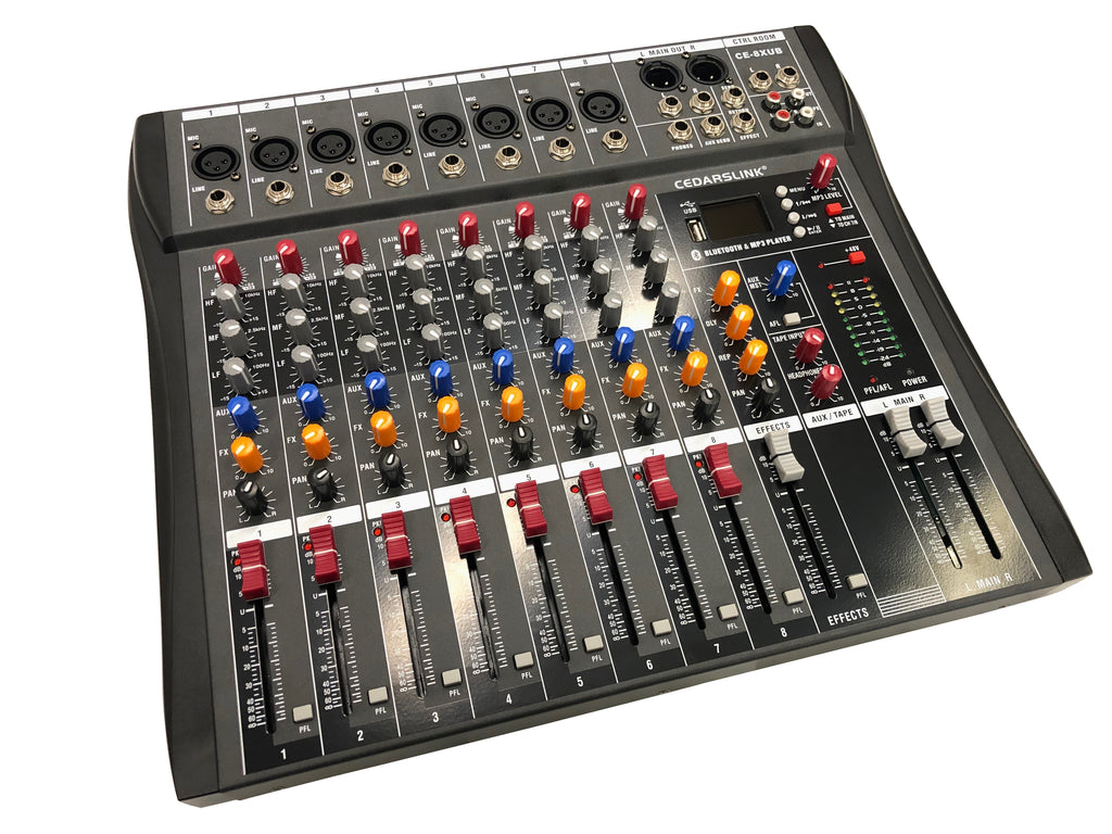 CE-8XUB Premium 8 Channel Bluetooth Mixer Console With Effects Processor