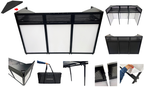 BEAST-A1500 Mega 73" Wide DJ Event Facade White/Black Scrim Booth Two Top Corner Table Tops Largest DJ Facade Booth Available! Lightweight Aluminum