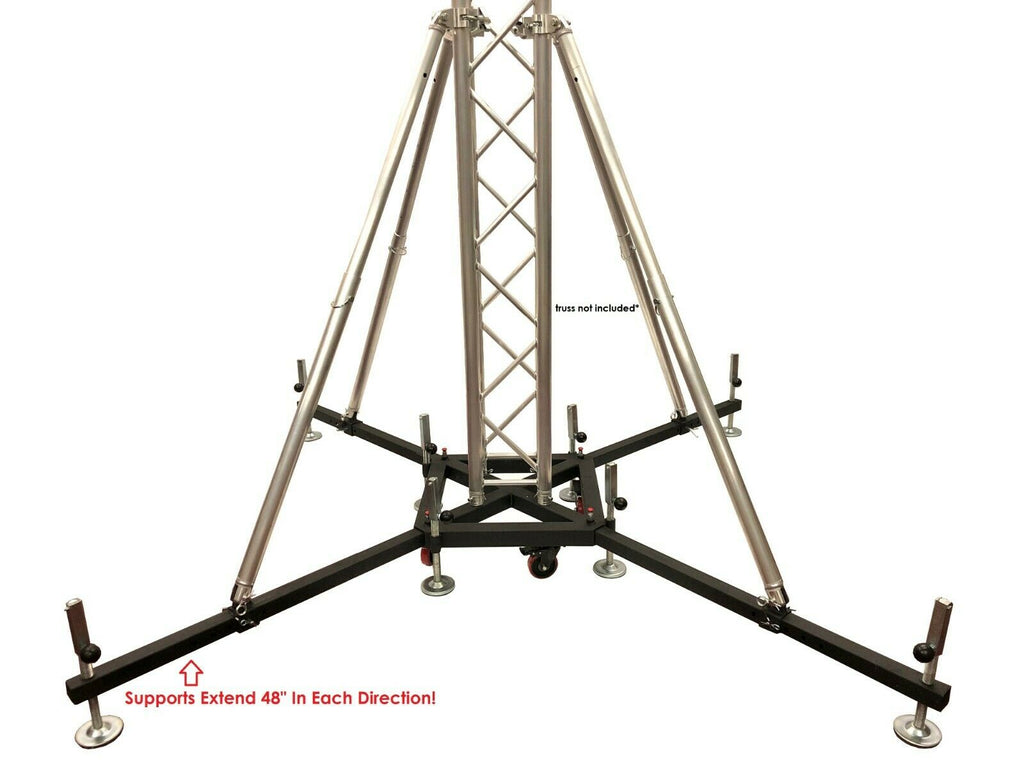 Industrial Strength Heavy Duty Rolling Truss Base+Four 68" Outrigger Support Bar