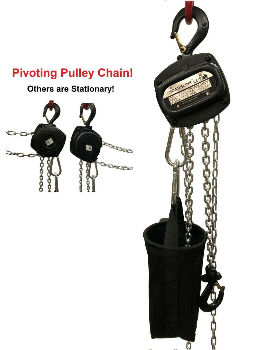 1 Ton Pivoting Hand Chain Block Manual Hand Hoist 26' Lift DJ Trussing Truss
