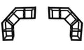 Two LK-CB60 (2) 24" 2-Way Black 90 Degree Corners For 8" Square Section 8"x8" Trussing